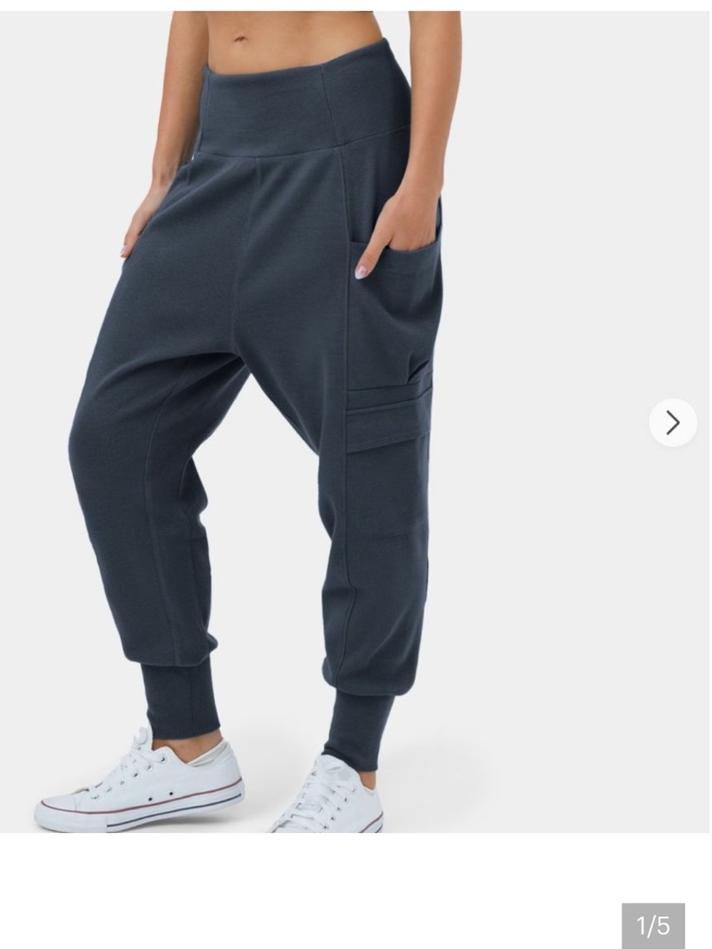 Halara Dark Charcoal Harem Jogger Pants with Side Pocket